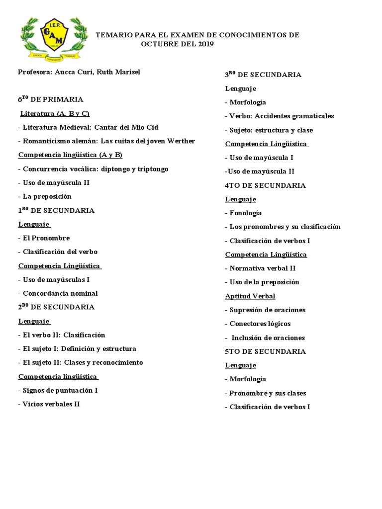 Temario | PDF