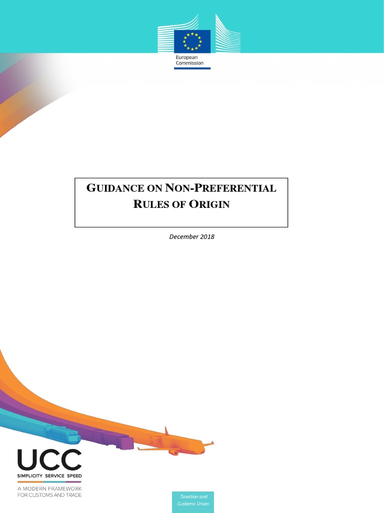 Guidance on Applying NonPreferential Rules of Origin PDF Customs