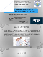 Espinoza Perez - PPT - Ley Del Trabajo Del Quimico Farmaceutico Del Peru Ley Nro 28173