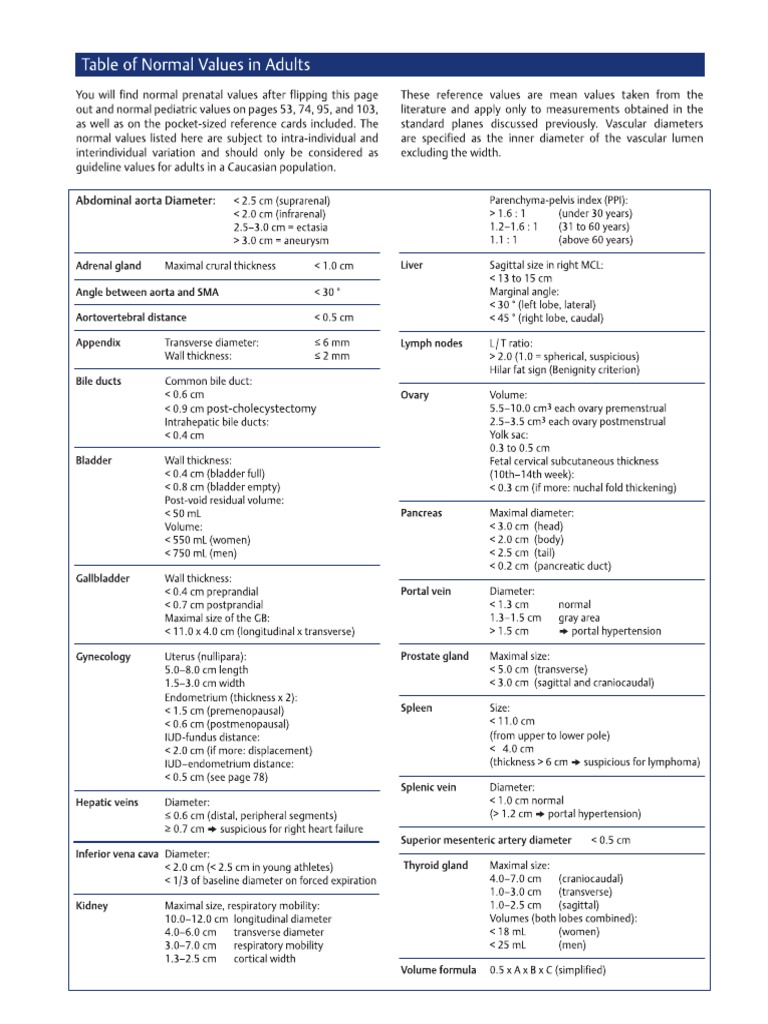 Normal Lymph Values in Adults | PDF | Liver | Pancreas