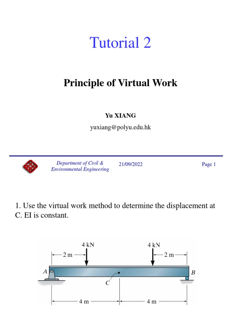 Tut-2 - Principle of Virtual Work | PDF | Force | Beam (Structure)
