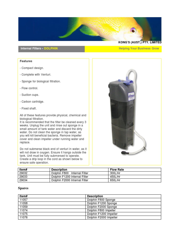Dolphin Internal Filter Filtration Chemical Engineering