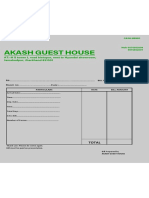 Akash Guest House: Cash Memo