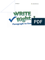 Write Right Paragraph To Essay 1 - Answer Keys