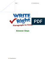 Write Right Paragraph To Essay 3 - Answer Key