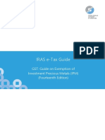 GST Guide On Exemption of Investment Precious Metals