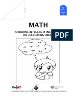 Math 6 DLP 69 - Ordering Integers in Increasing or Decreasing Order