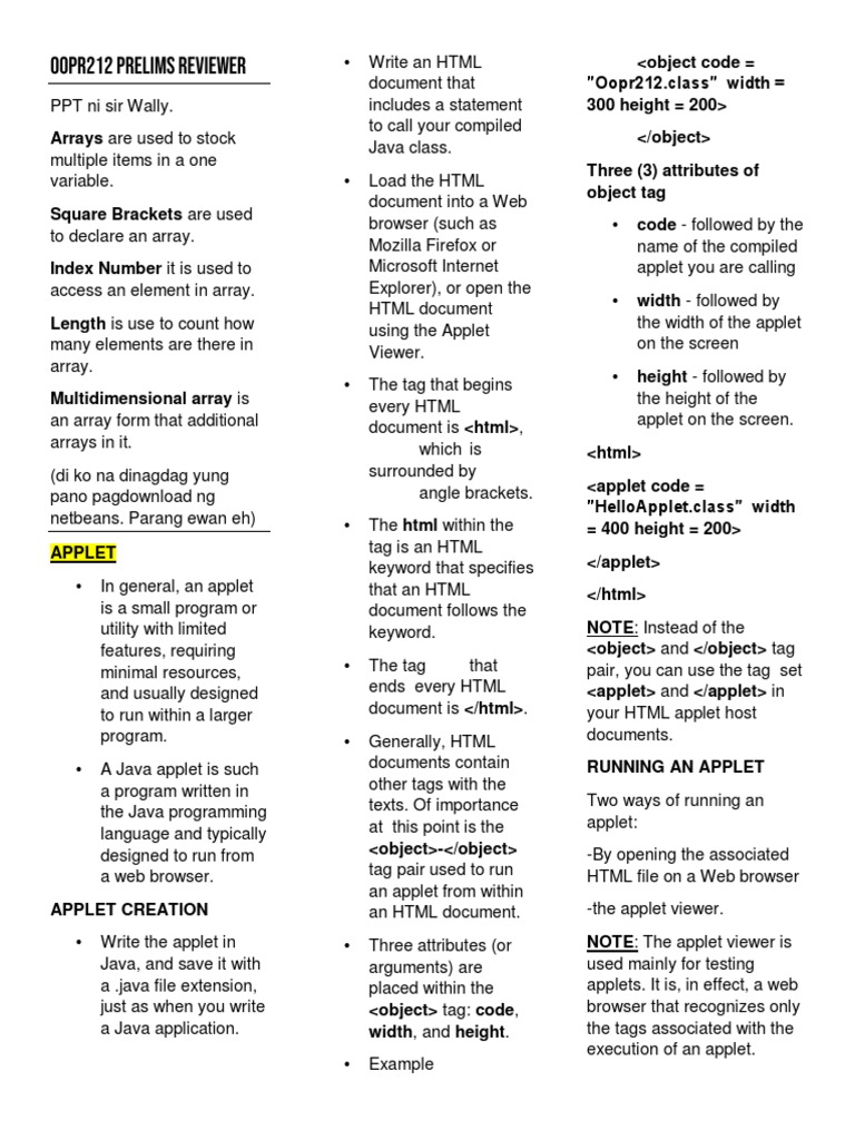 Java Applet Basics and Lifecycle | PDF | Java (Programming Language ...