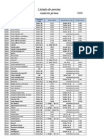 Listado de precios materia prima ACTUALIZADA 22/08/2022