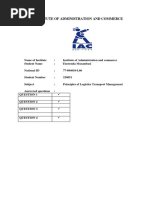 Principles of Logistics Transport Management