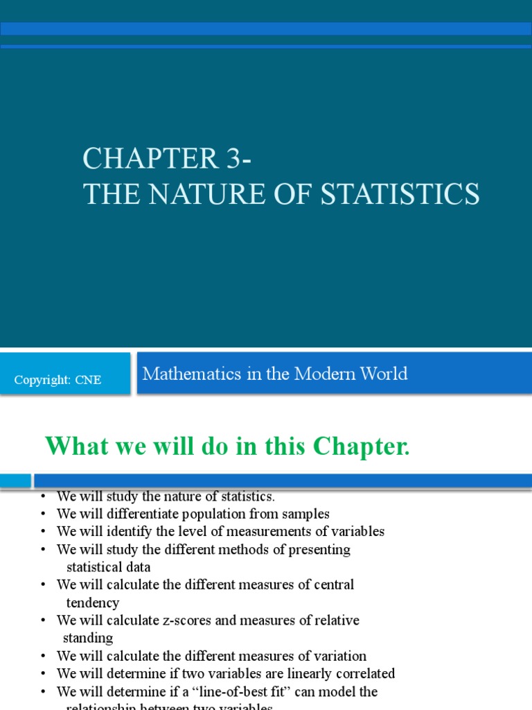 Chapter 3 - The Nature of Statistics | PDF | Statistics | Standard Score