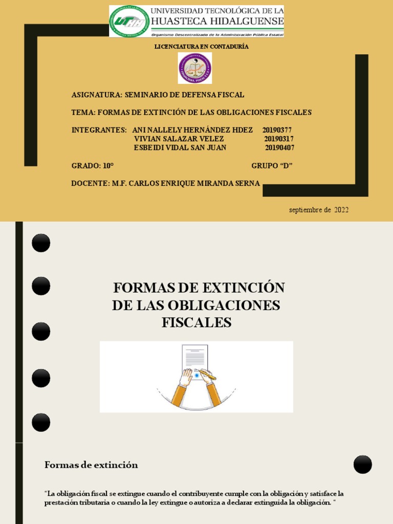 Formas de Extincion de Obligaciones Fiscales. | PDF | Estatuto de ...
