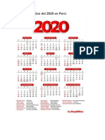 Almanaque 2020 Con Feriados