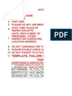 INSPECTION REPORT TEMPLATE NOTES