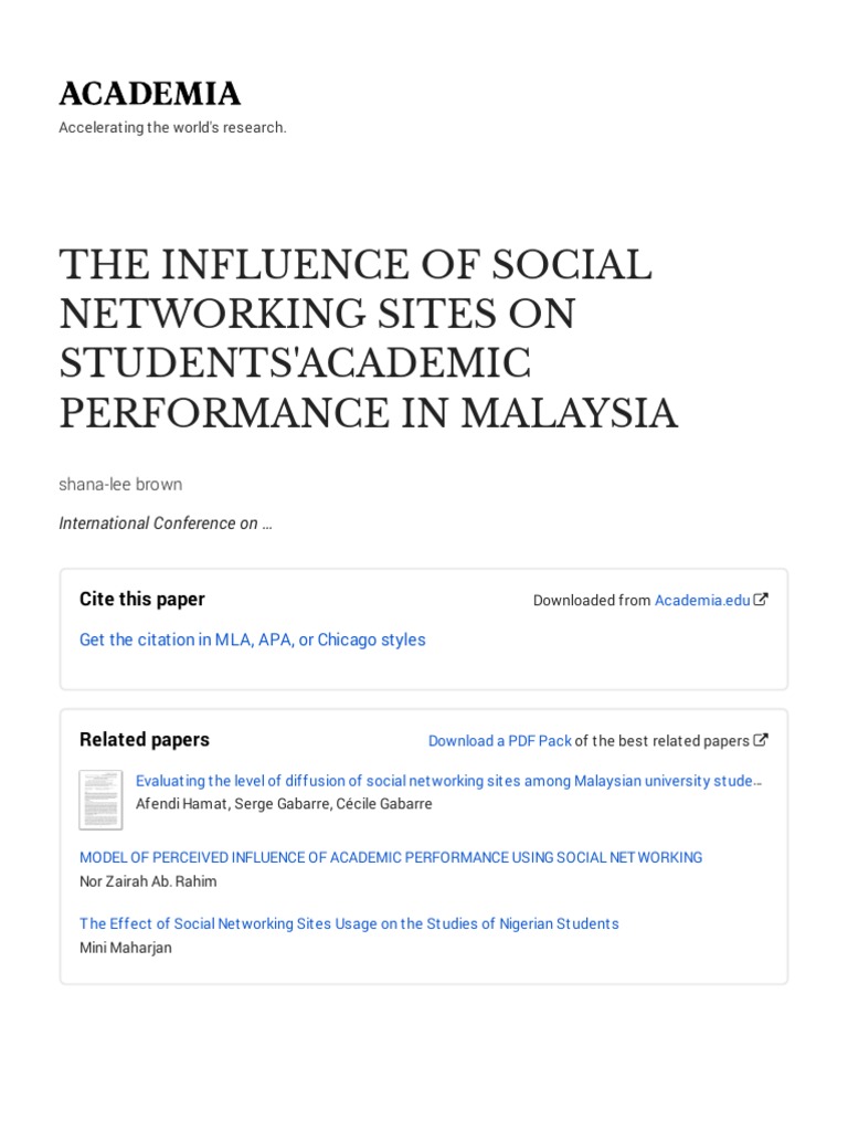 The Influence of Social Networking Sites On Student Academic