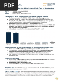 Scott Jensen For Governor September Poll Memo