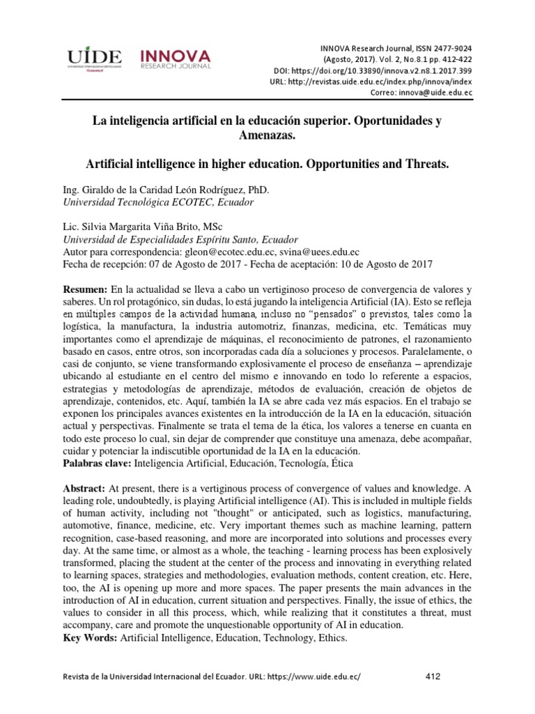 IA en Educación: Oportunidades y Ética | PDF | Inteligencia artificial ...