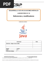 Lab 03 Desarrollo de Aplicaciones M Viles Referencias y Modificadores 2019 2 Java