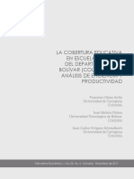 La Cobertura Educativa en Escuelas Públicas Del Departamento de Bolívar (Colombia) : Un Análisis de Eficiencia Y Productividad