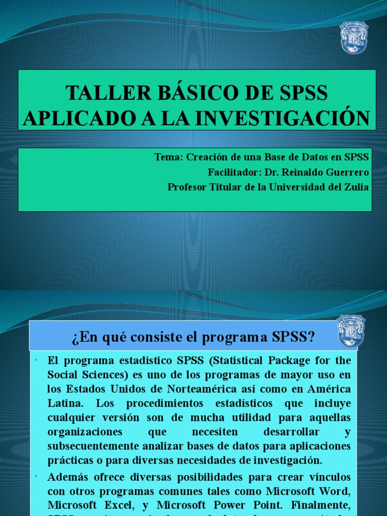Creación de Bases de Datos en SPSS | PDF | Spss | Estadísticas