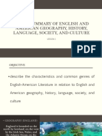 English & American Geography, History, Language, Society & Culture