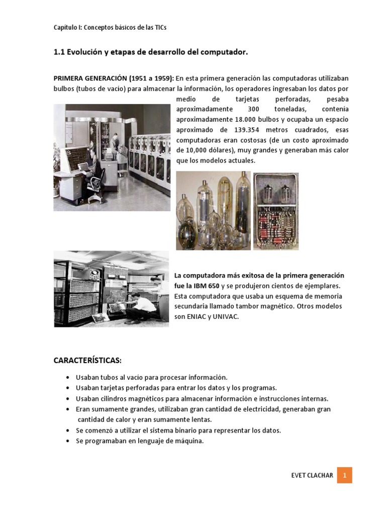 Resumen Generaciones de Las Computadoras | PDF | Microprocesador ...
