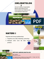 Materi 1 Agroklimatologi Pengertian & Konsep Agroklimatologi