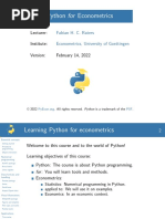 Python For Econometrics