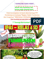 DOWNLOAD PPT BAGIAN TUBUH TUMBUHAN DAN FUNGSINYA - IPAS KELAS 4 SD