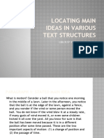 Finding Main Ideas in Various Text Structures