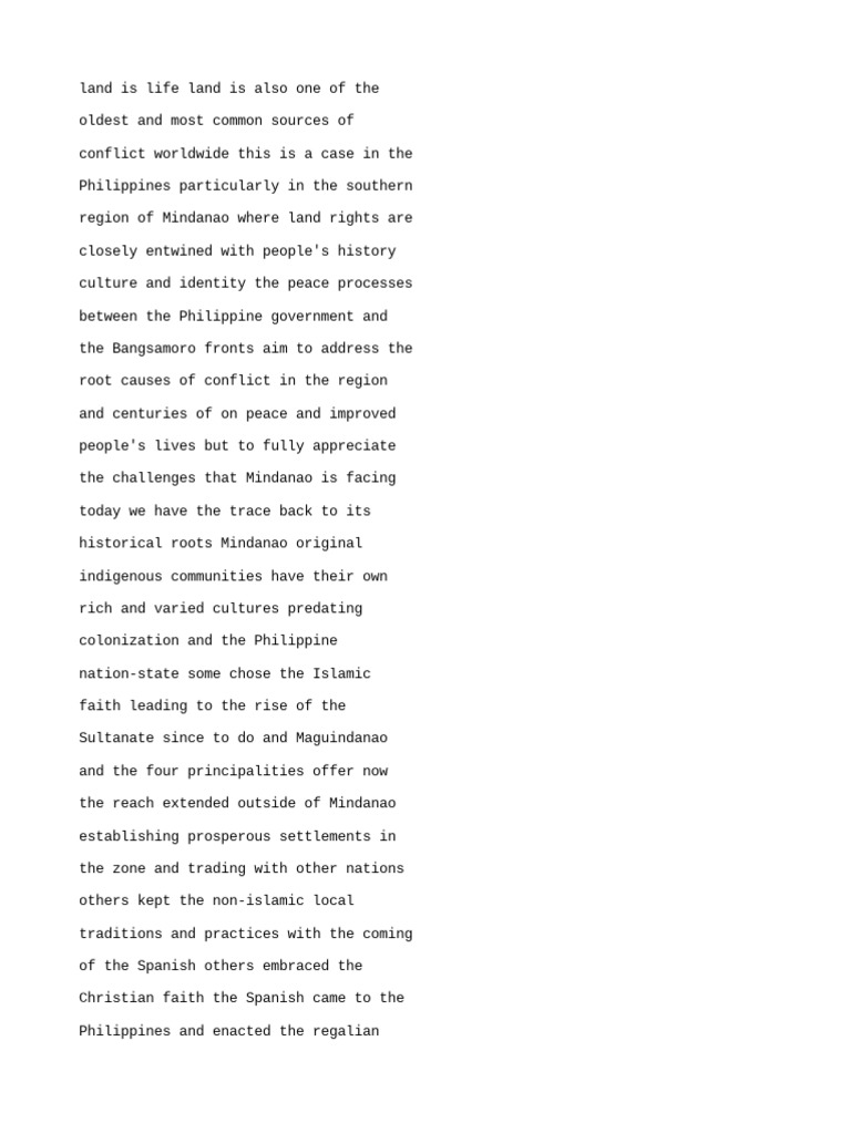 Land Rights and Conflict in Mindanao | PDF | Philippines | Mindanao