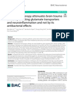 Ceftriaxone Therapy Attenuates Brain Trauma in Rats by Affecting Glutamate Transporters and Neuroinflammation and Not by Its Antibacterial Effects