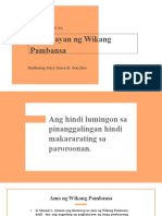 Baliktanaw Sa Kasaysayan NG Wikang Pambansa at Paglilinaw Sa Mga Konseptong Pangwika