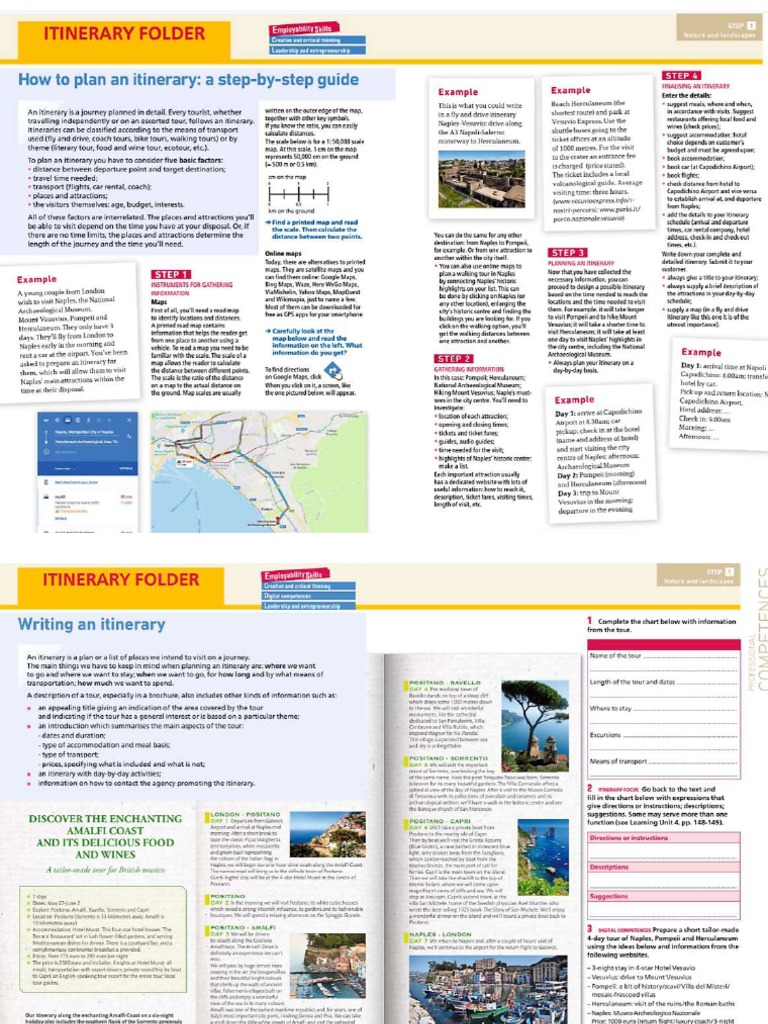 Planning and Writing An Itinerary | PDF