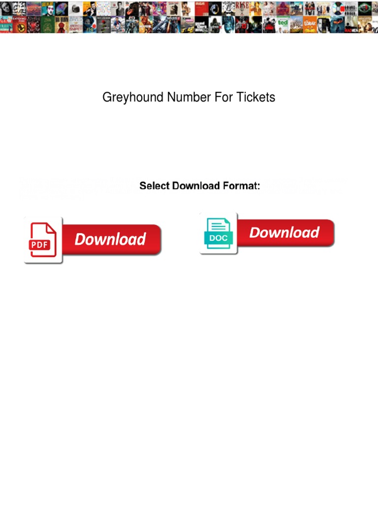 Greyhound Number For Tickets | PDF | Identity Document | Transportation ...