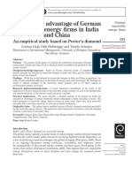 Competitive Advantage of German Renewable Energy Firms in India and China