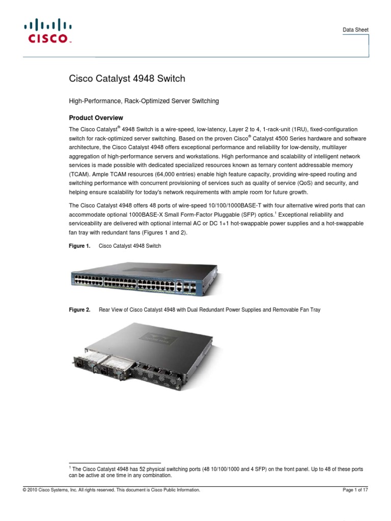 Cisco Catalyst 4948 Switch | PDF | Internet Protocols | Network Switch