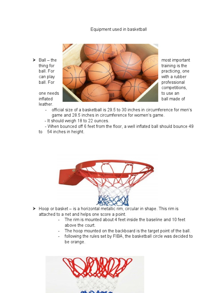 Equipment Used in Basketball PDF Circle Sports