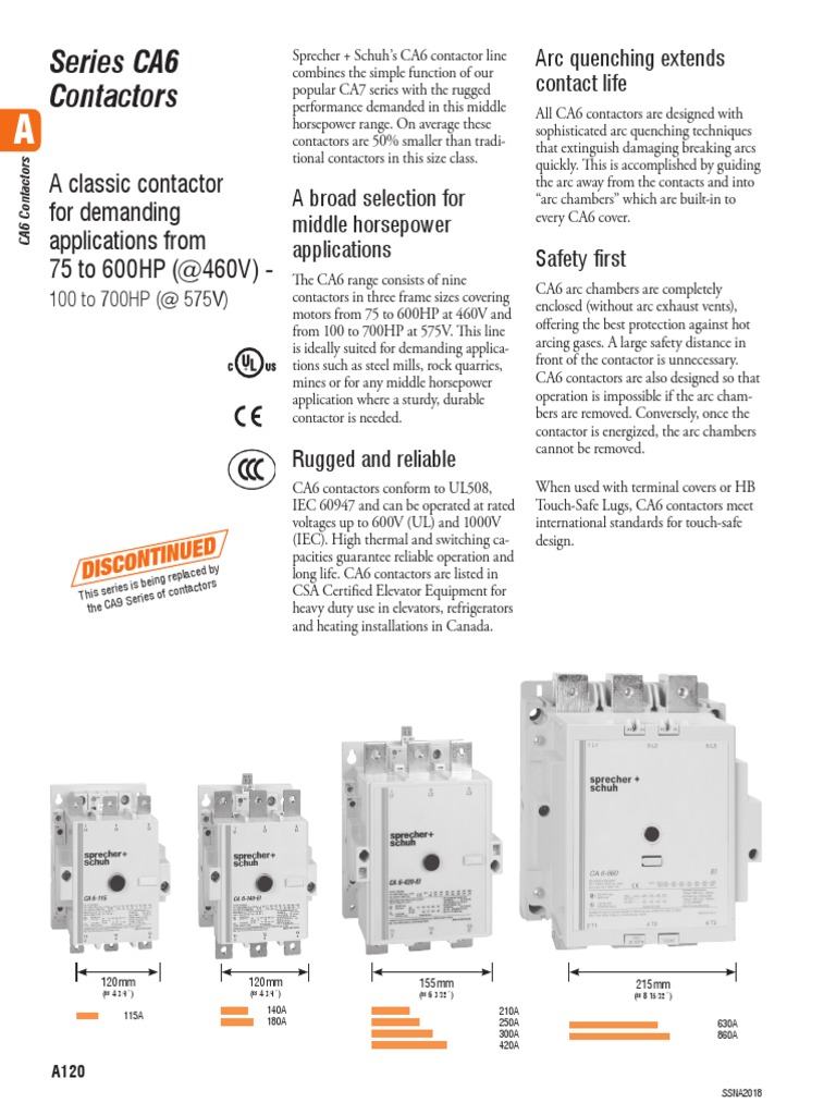 CA6 Contactors | PDF | Mains Electricity | Inductor