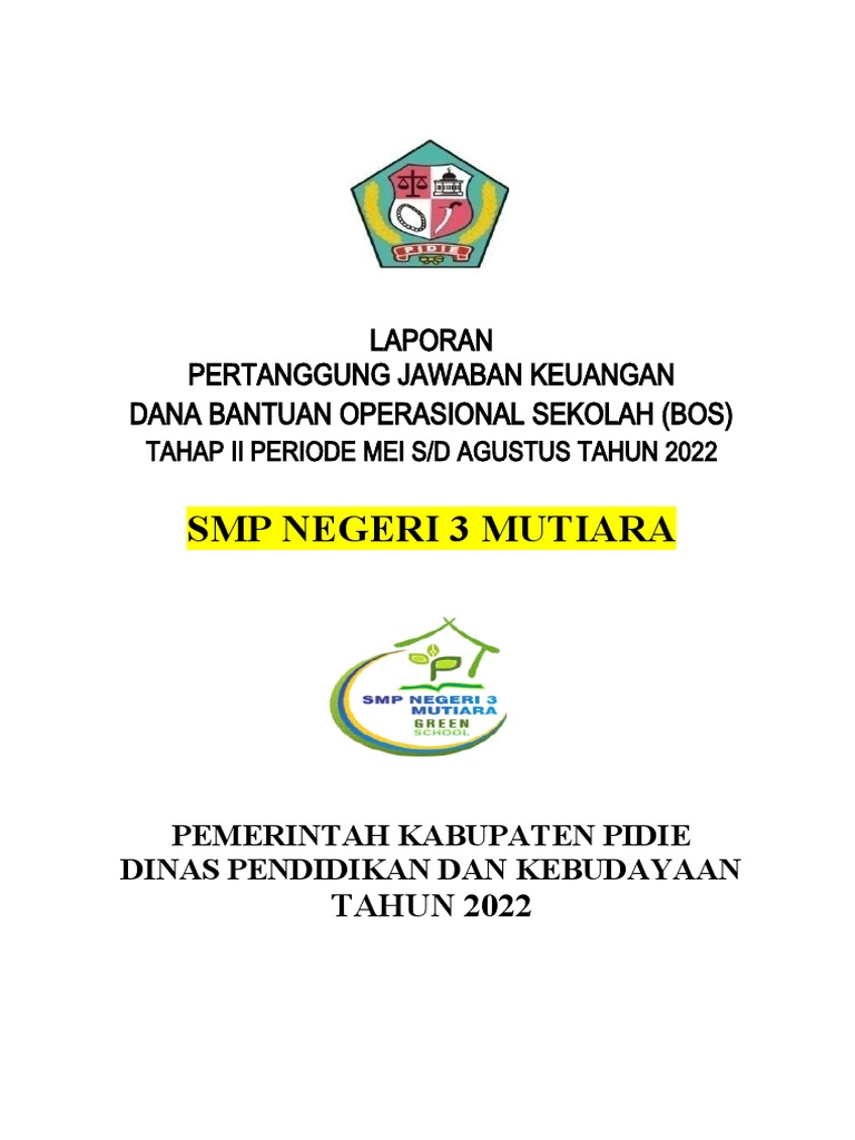 Cover LPJ BOS SMP Negeri 3 Mutiara | PDF