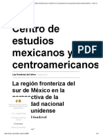 Las Fronteras Del Istmo - La Región Fronteriza Del Sur de México en La Perspectiva de La Seguridad Nacional Estadounidense