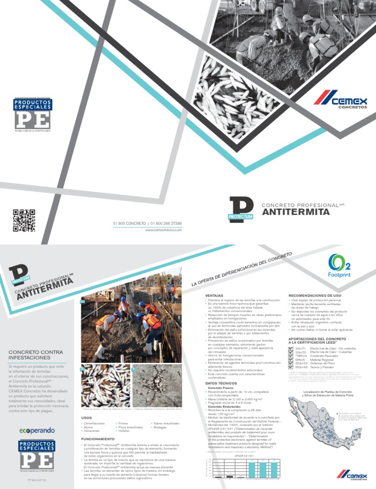 Cemex FT Antitermita Baja | PDF | Hormigón | Ingeniería de Edificación