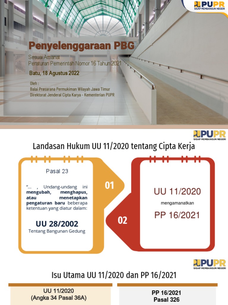Penyelenggaraan PBG Sesuai Amanat Peraturan Pemerintah Nomor 16 Tahun