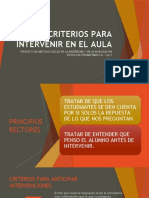 Criterios para Intervenir en El Aula