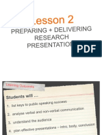Lesson 2 - Preparing and Delivering Research Presentations