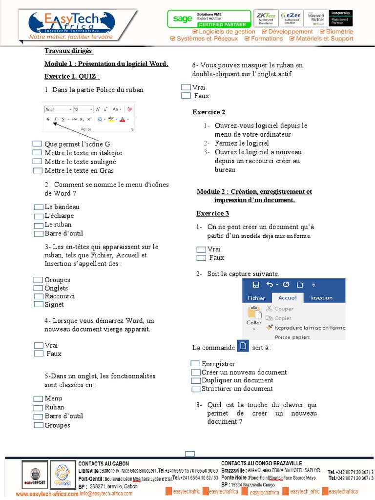 Exercices pratiques sur Word | PDF | Microsoft Word | Mise en page