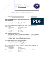 Examination in Araling Panlipunan 6