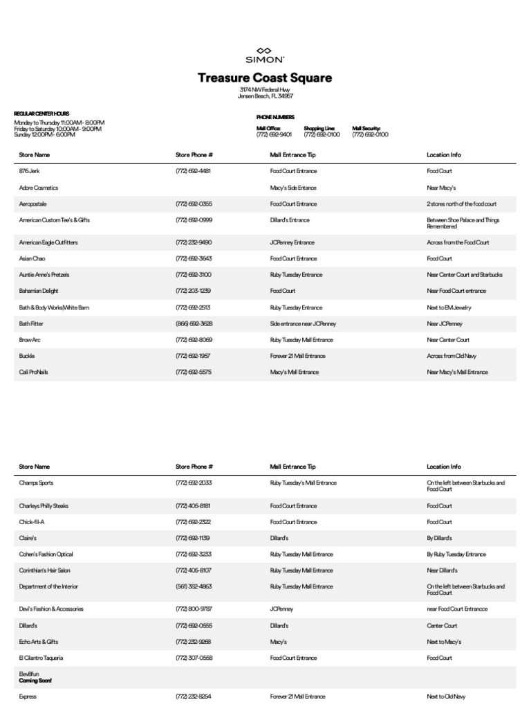 Treasure Coast Square Download Free Pdf Retail Companies Of The