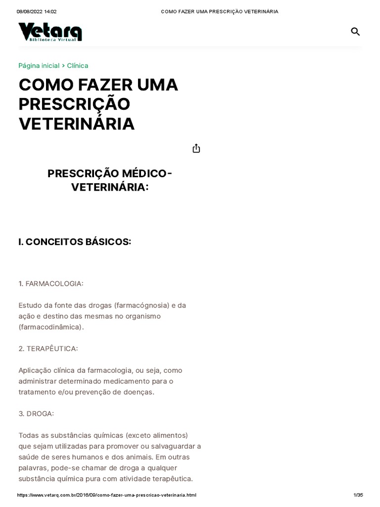 Como Elaborar Prescrição Veterinária | PDF | Receita médica | Medicina ...