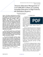 Strengthening Character Education Management of Students Based On SARUMA Culture in Learning Pancasila and Citizenship Education in High Schools, South Halmahera Regency